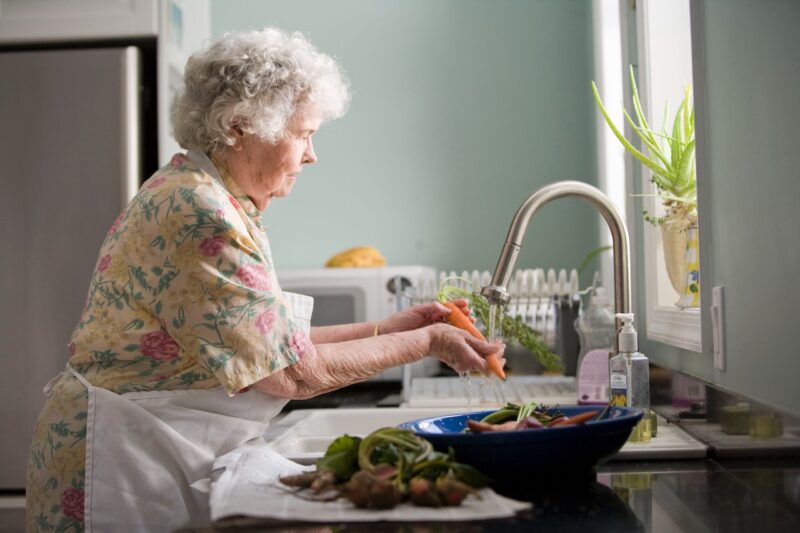 Elderly Woman Eating Healthy