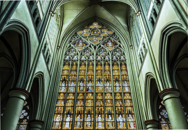 Stained Glass Window In Cathedral