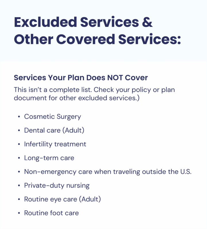 Excluded services & other covered services
