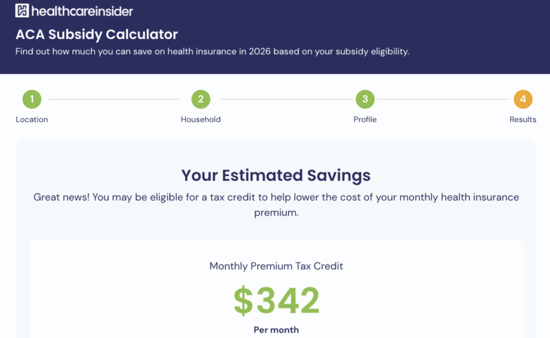 Healthcare Insider's ACA Subsidy Calculator